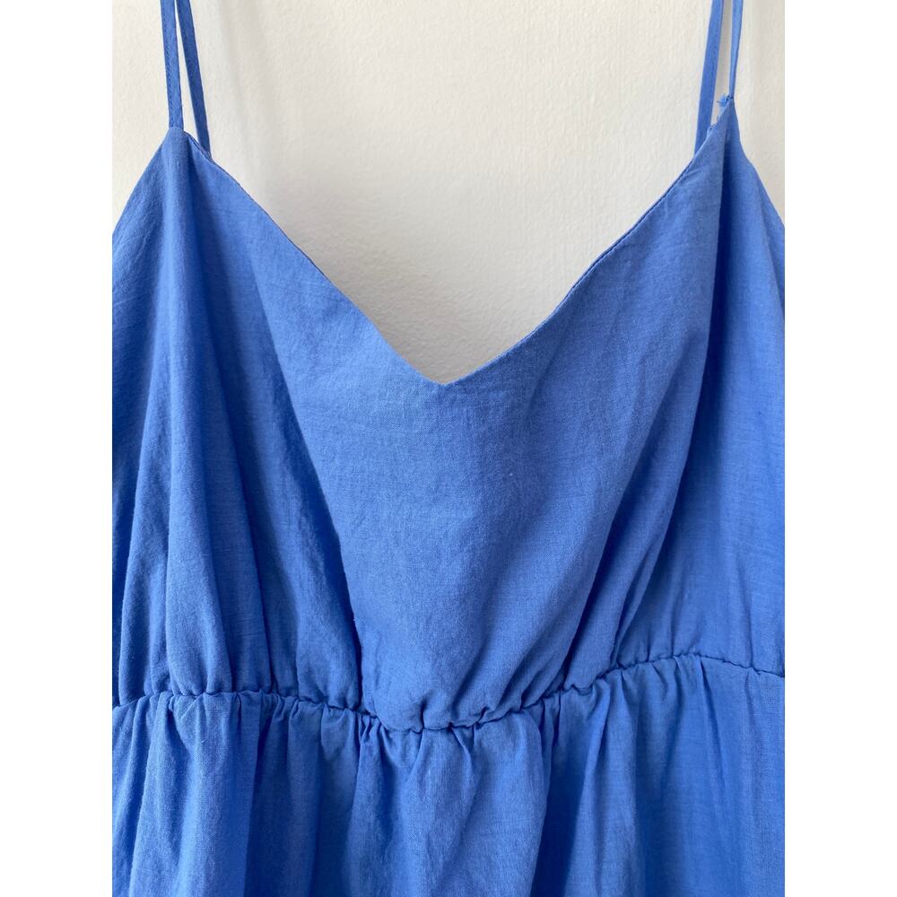 Babydoll Blue Cotton Eyelet Smocked Tank Top Size XL Fairy Cottagecore Y2K Pinup - Picture 4 of 10
